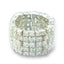 Jewellery Kingdom Ladies Sterling Silver Simulated Diamonds Stamped Band Eternity Wide Ring - Jewelry Rings - British D'sire
