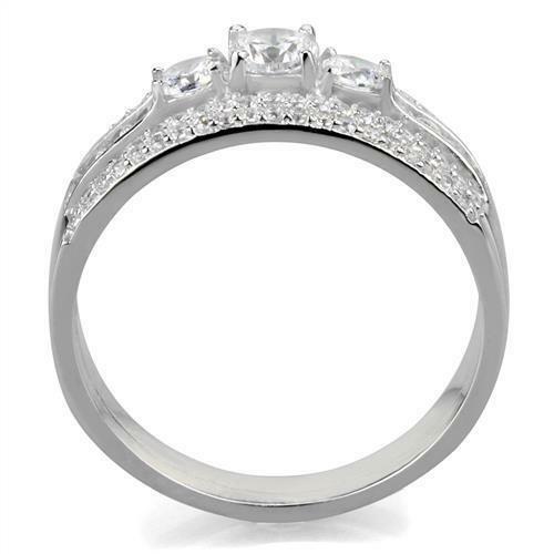 Jewellery Kingdom Ladies Sterling Silver Wedding Engagement Band Set Ring (Silver) - Engagement Rings - British D'sire