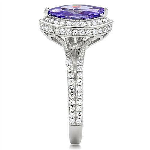 Jewellery Kingdom Ladies Tanzanite Marquise Cut Sterling Silver Cz 2 Carat Sparkling Ring Secondary image
