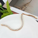Jewellery Kingdom Ladies Tennis 18kt Cubic Zirconia 7inch Rose Gold Electroplated Bracelet - Bracelets & Bangles - British D'sire