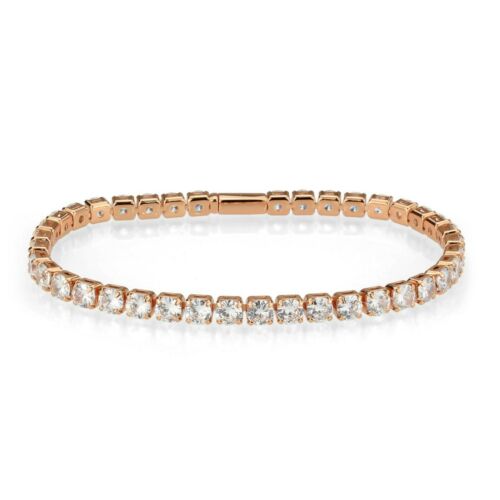 Jewellery Kingdom Ladies Tennis 18kt Cubic Zirconia 7inch Rose Gold Electroplated Bracelet - Bracelets & Bangles - British D'sire Main image