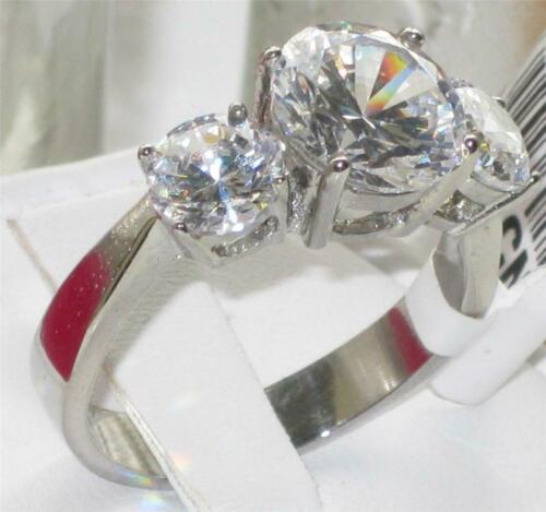 Jewellery Kingdom Ladies Three Stone 4 Carat Stainless Steel Cubic Zirconia Anniversary Ring (Silver) Secondary image