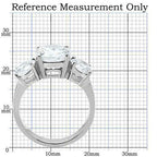 Jewellery Kingdom Ladies Three Stone 4 Carat Stainless Steel Cubic Zirconia Anniversary Ring (Silver) - Jewelry Rings - British D'sire