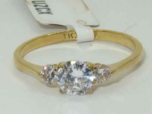 Jewellery Kingdom Ladies Three Stone Anniversary Past Present Fur Ring (Gold) Secondary image