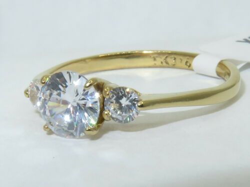Jewellery Kingdom Ladies Three Stone Anniversary Past Present Fur Ring (Gold) - Jewelry Rings - British D'sire Main image