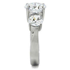 Jewellery Kingdom Ladies Three Stone Anniversary Stainless Steel Cubic Zirconia Ring (Clear) - Jewelry Rings - British D'sire