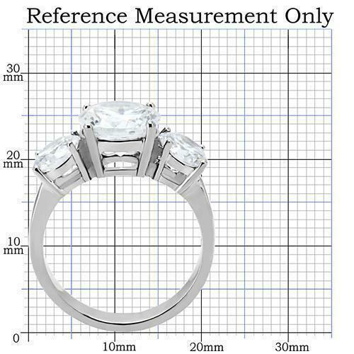 Jewellery Kingdom Ladies Three Stone Anniversary Stainless Steel Cubic Zirconia Ring (Clear) - Jewelry Rings - British D'sire