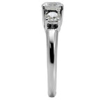Jewellery Kingdom Ladies Three Stone Ring Cz Anniversary Stainless Steel Sparkling 2.45 Carat - Jewelry Rings - British D'sire