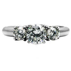 Jewellery Kingdom Ladies Three Stone Ring Cz Anniversary Stainless Steel Sparkling 2.45 Carat - Jewelry Rings - British D'sire