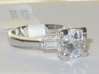 Jewellery Kingdom Ladies Three Stone Solitaire Cubic Zirconia Emerald Cut 3 Carat Ring (Sterling Silver) - Jewelry Rings - British D'sire