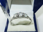 Jewellery Kingdom Ladies Three Stone Stainless Steel Ring (Silver) - Rings - British D'sire