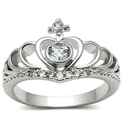Jewellery Kingdom Ladies Tiera Cubic Zirconia Silver Bezel Solitaire Cross Ring Secondary image