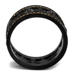 Jewellery Kingdom Ladies Topaz Goth Biker Crown Cross Cubic Zirconia Band Ring Black - Jewelry Rings - British D'sire