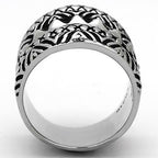 Jewellery Kingdom Ladies Tribal Band 24mm Wide Blackened No Stone Ring (Silver) - Rings - British D'sire