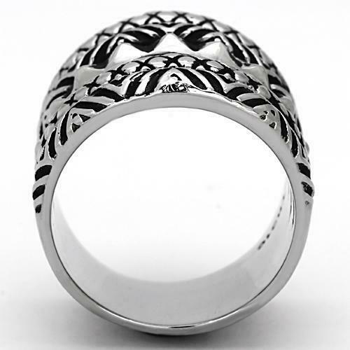 Jewellery Kingdom Ladies Tribal Band 24mm Wide Blackened No Stone Ring (Silver) - Rings - British D'sire