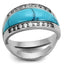 Jewellery Kingdom Ladies turquoise Rodium Cubic Zirconia Comfort Silver December Birthstone Ring (Blue) - Jewelry Rings - British D'sire