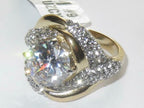 Jewellery Kingdom Ladies Two Tone 330 Carat Steel Swirl Dress Classy Realistic Ring (Gold) - Jewelry Rings - British D'sire