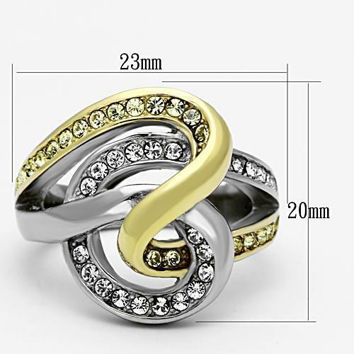 Jewellery Kingdom Ladies Two Toneswirl Cubic Zirconia Steel Pave Unique Ring (Gold) Secondary image
