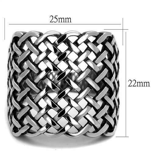 Jewellery Kingdom Ladies Weave Band No Stone Highly Polished Ring (Silver) Secondary image