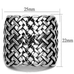 Jewellery Kingdom Ladies Weave Band No Stone Stainless Steel 316L Highly Polished Ring (Silver) - Jewelry Rings - British D'sire