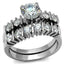 Jewellery Kingdom Ladies Wedding Band Simulated Diamond Engagement Ring Set (Silver) - Engagement Rings - British D'sire