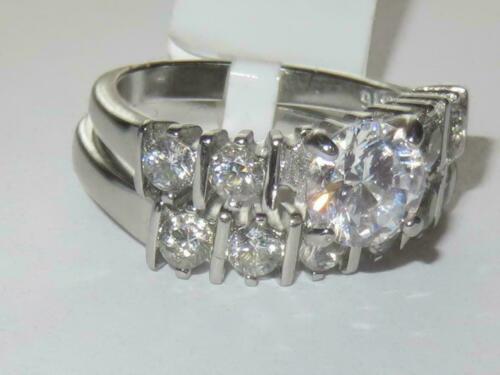 Jewellery Kingdom Ladies Wedding Band Simulated Diamond Engagement Ring Set (Silver) - Engagement Rings - British D'sire