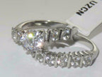 Jewellery Kingdom Ladies Wedding Band Simulated Diamond Engagement Ring Set (Silver) - Engagement Rings - British D'sire