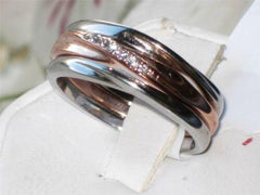 Jewellery Kingdom Ladies Wedding Band Stacking Cubic Zirconia 3 Pieces Ring (Rose Gold) - Rings - British D'sire
