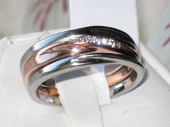 Jewellery Kingdom Ladies Wedding Band Stacking Cubic Zirconia 3 Pieces Ring (Rose Gold) - Rings - British D'sire