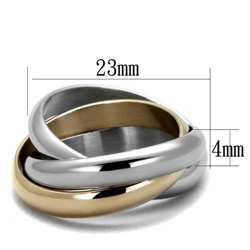 Jewellery Kingdom Ladies Wedding Band Stainless Steel Rose Gold Interlocking Russian Ring Secondary image