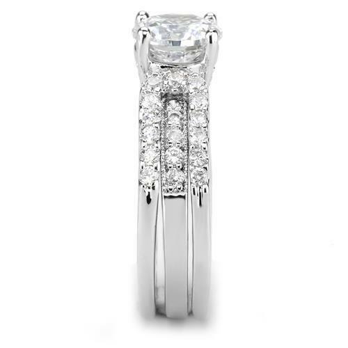 Jewellery Kingdom Ladies Wedding Engagement 2.50 Carat Bands Solitaire Rhodium Ring Set (Silver) Secondary image
