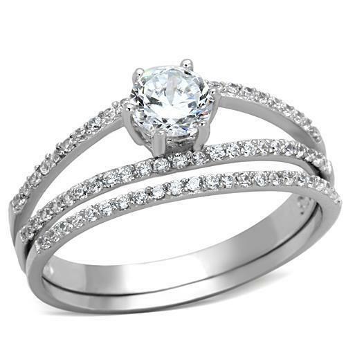 Jewellery Kingdom Ladies Wedding Engagement Band Set 1.40K 2pcs Solitaire Ring (Silver) Secondary image
