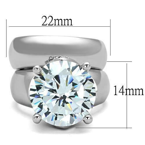 Jewellery Kingdom Ladies Wedding Engagement Band Set 2pcs 11K Rhodium Ring (Silver) Secondary image