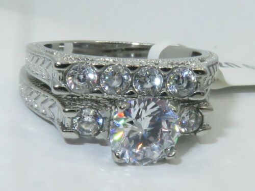 Jewellery Kingdom Ladies Wedding Engagement Band Set 4k Stainless Steel Ring Secondary image