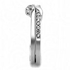 Jewellery Kingdom Ladies Wedding Engagement Band Set Cubic Zirconia Stainless Steel 5 Star Ring (Silver) - Jewelry Rings - British D'sire