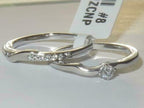 Jewellery Kingdom Ladies Wedding Engagement Band Set Cubic Zirconia Stainless Steel 5 Star Ring (Silver) - Jewelry Rings - British D'sire