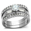 Jewellery Kingdom Ladies Wedding Engagement Bands 3pc Stainless Steel Silver Stacking Ring Set - Jewelry Rings - British D'sire