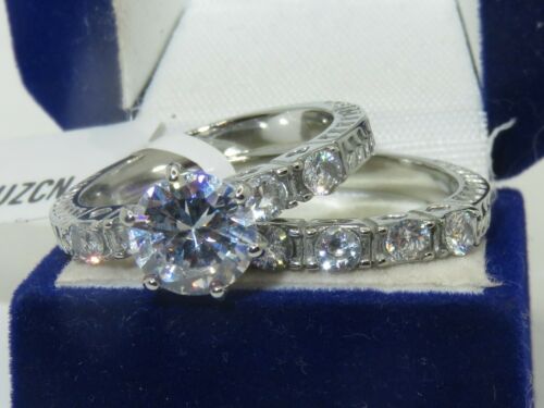 Jewellery Kingdom Ladies Wedding Engagement Cz Silver Ring Set Secondary image