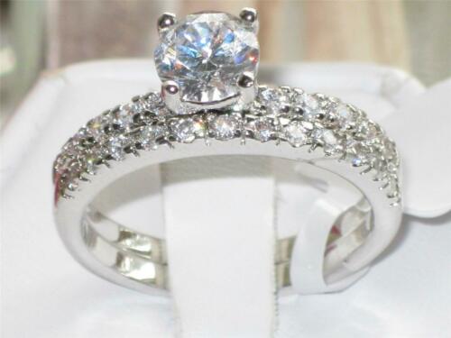 Jewellery Kingdom Ladies Wedding Engagement Cz Solitaire Band 2pcs Realistic Ring Set (Silver) Secondary image