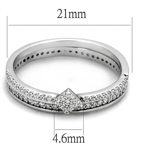 Jewellery Kingdom Ladies Wedding Engagement Set Band 2pcs Handmade Ring (Silver) - Engagement Rings - British D'sire