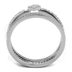Jewellery Kingdom Ladies Wedding Engagement Set Band 2pcs Handmade Ring (Silver) - Engagement Rings - British D'sire