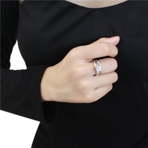 Jewellery Kingdom Ladies Wedding Engagement Set Band Cross Over 1 Carat Rhodium Ring Secondary image