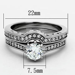 Jewellery Kingdom Ladies Wedding Engagement Set Band Cz 2 Carat Stainless Steel Ring (Silver) - Jewelry Rings - British D'sire