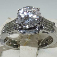 Jewellery Kingdom Ladies Wedding Engagement Set Simulated Diamonds 3k Stainless Steel Ring - Rings - British D'sire