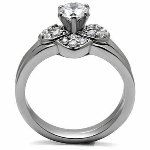 Jewellery Kingdom Ladies Wedding Engagement Solitaire Set Cz Stainless Steel Ring - Rings - British D'sire