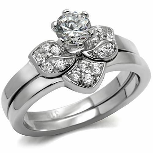 Jewellery Kingdom Ladies Wedding Engagement Solitaire Set Cz Stainless Steel Ring - Rings - British D'sire Main image