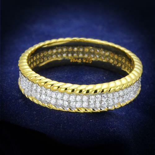 Jewellery Kingdom Ladies Wedding Two Tone 5mm Sterling Silver Ring (Gold) - Engagement Rings - British D'sire