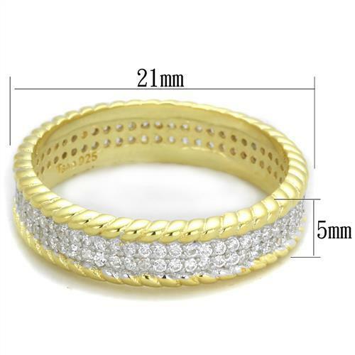 Jewellery Kingdom Ladies Wedding Two Tone 5mm Sterling Silver Ring (Gold) - Engagement Rings - British D'sire