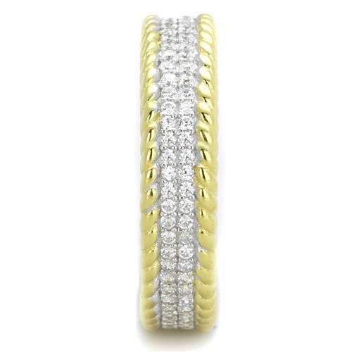 Jewellery Kingdom Ladies Wedding Two Tone 5mm Sterling Silver Ring (Gold) - Engagement Rings - British D'sire