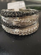 Jewellery Kingdom Ladies White Sterling Silver Band Jet Ring (Black) - Jewelry Rings - British D'sire